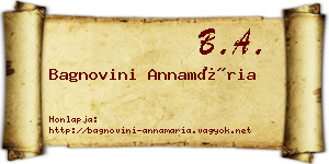 Bagnovini Annamária névjegykártya